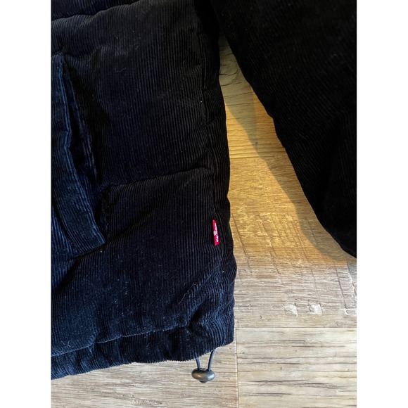 Levi's Women's Corderoy Black Puffer Jacket Size XL Winter Coat - Picture 5 of 13